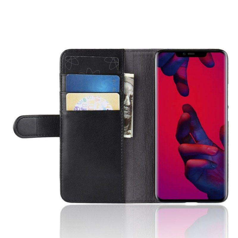 Bescherming Hoesje Huawei Mate 20 Pro Bruin Zwart Splitleer