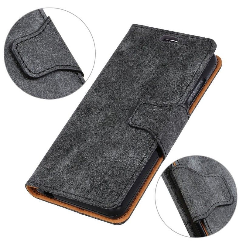 Cover Folio-hoesje Huawei Mate 20 Pro Donkerrood Telefoonhoesje Retro Faux Lederen Flap