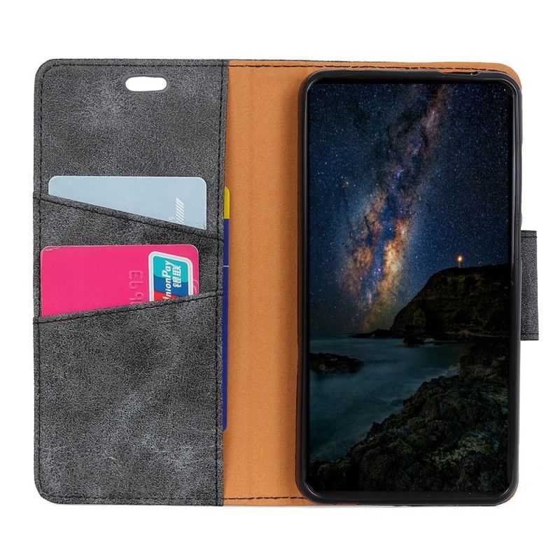 Cover Folio-hoesje Huawei Mate 20 Pro Donkerrood Telefoonhoesje Retro Faux Lederen Flap