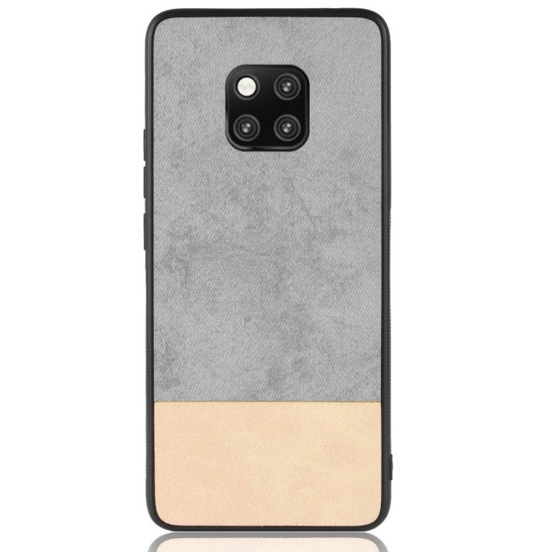 Cover Hoesje Huawei Mate 20 Pro Grijs Zwart Telefoonhoesje Tweekleurig Kunstleer