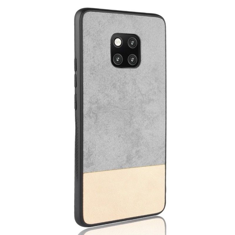 Cover Hoesje Huawei Mate 20 Pro Grijs Zwart Telefoonhoesje Tweekleurig Kunstleer