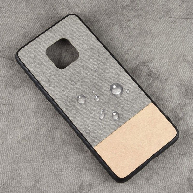 Cover Hoesje Huawei Mate 20 Pro Grijs Zwart Telefoonhoesje Tweekleurig Kunstleer