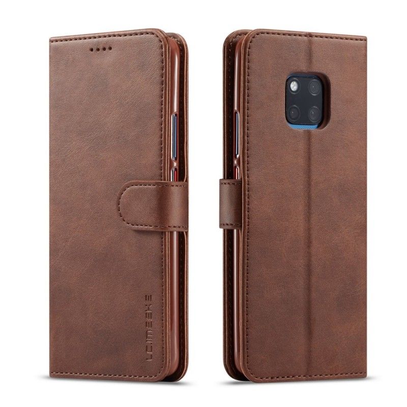 Flip Case Leren Huawei Mate 20 Pro Grijs Zwart Lc.Imeeke Leereffect