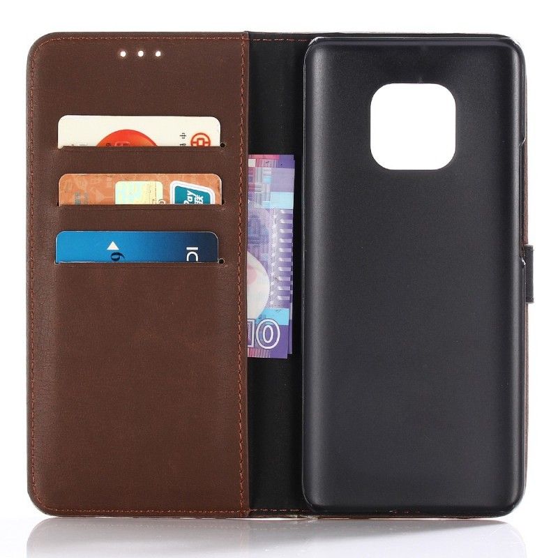 Flip Case Leren Huawei Mate 20 Pro Grijs Zwart Retro Leereffect
