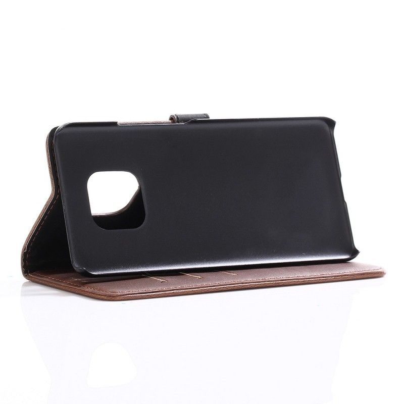 Flip Case Leren Huawei Mate 20 Pro Grijs Zwart Retro Leereffect