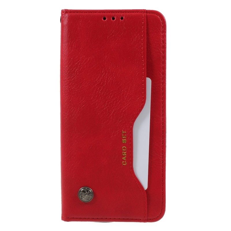 Folio-hoesje Huawei Mate 20 Pro Donkerrood Zwart Telefoonhoesje Kaarthouder Van Imitatieleer