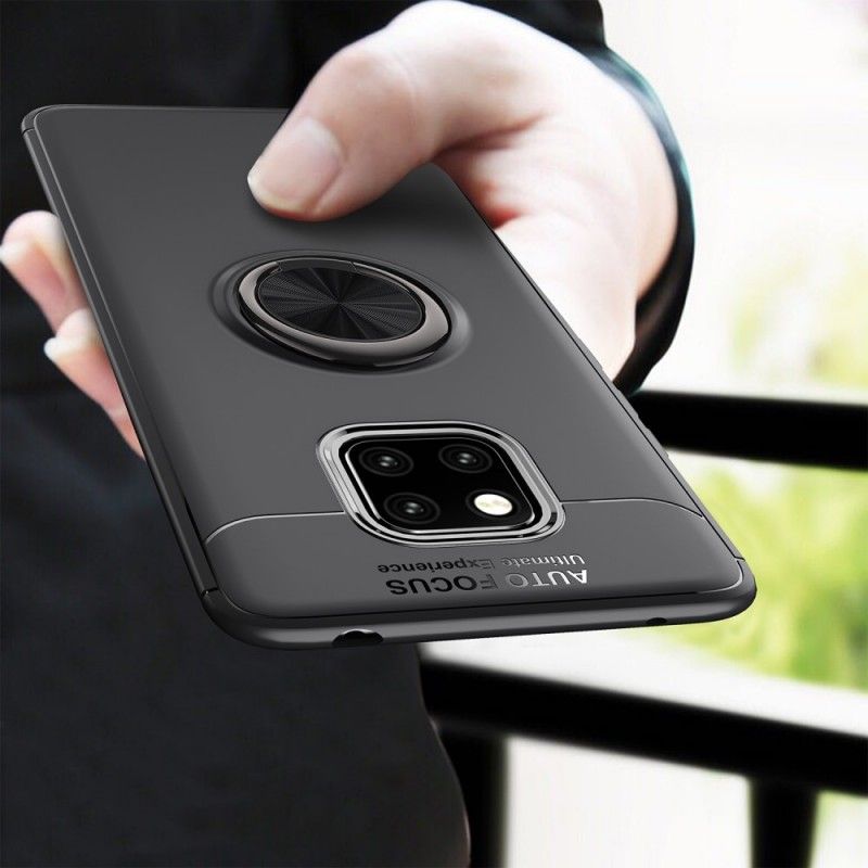 Hoesje voor Huawei Mate 20 Pro Rood Zwart Roterende Ring