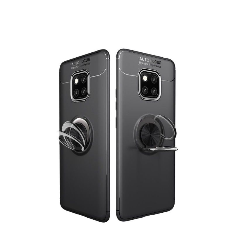 Hoesje voor Huawei Mate 20 Pro Rood Zwart Roterende Ring