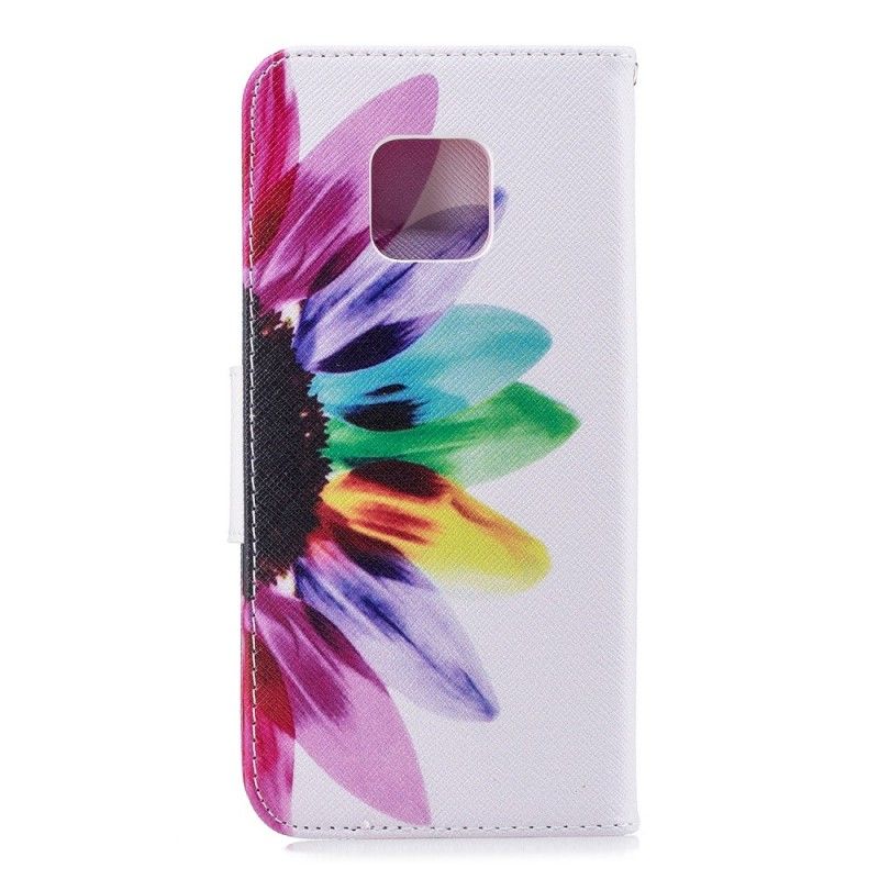 Leren Hoesje Huawei Mate 20 Pro Aquarelbloem