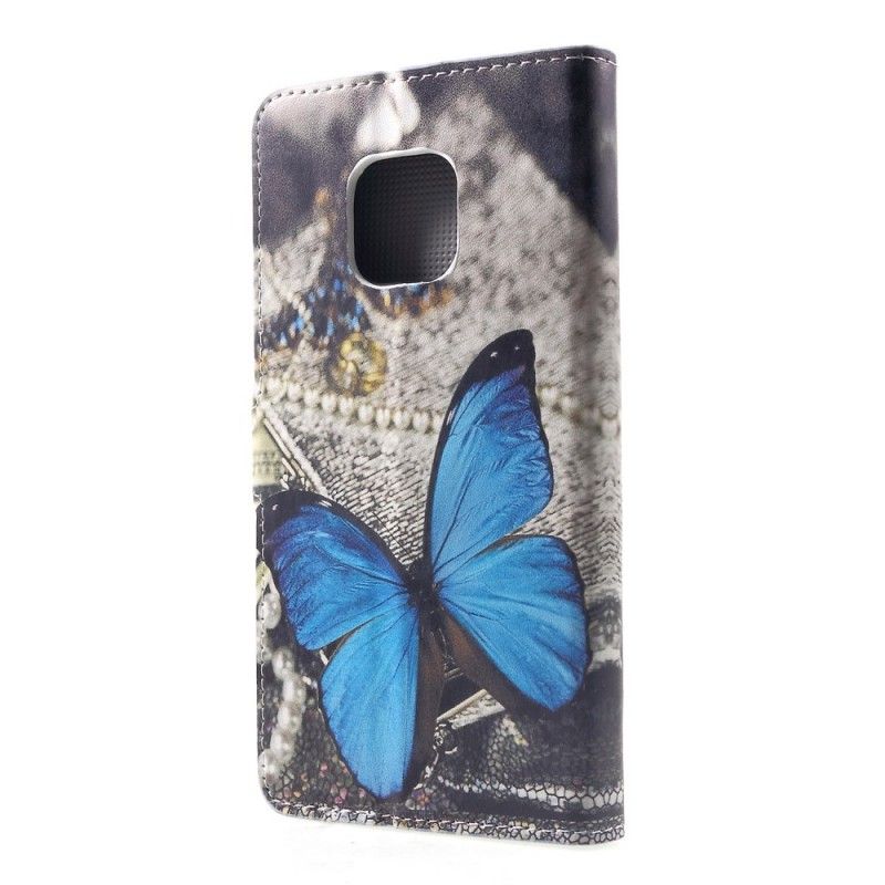 Leren Hoesje Huawei Mate 20 Pro Blauwe Vlinder
