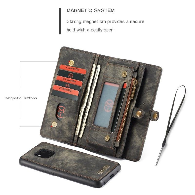 Leren Hoesje Huawei Mate 20 Pro Rood Grijs Telefoonhoesje Afneembare Behuizing