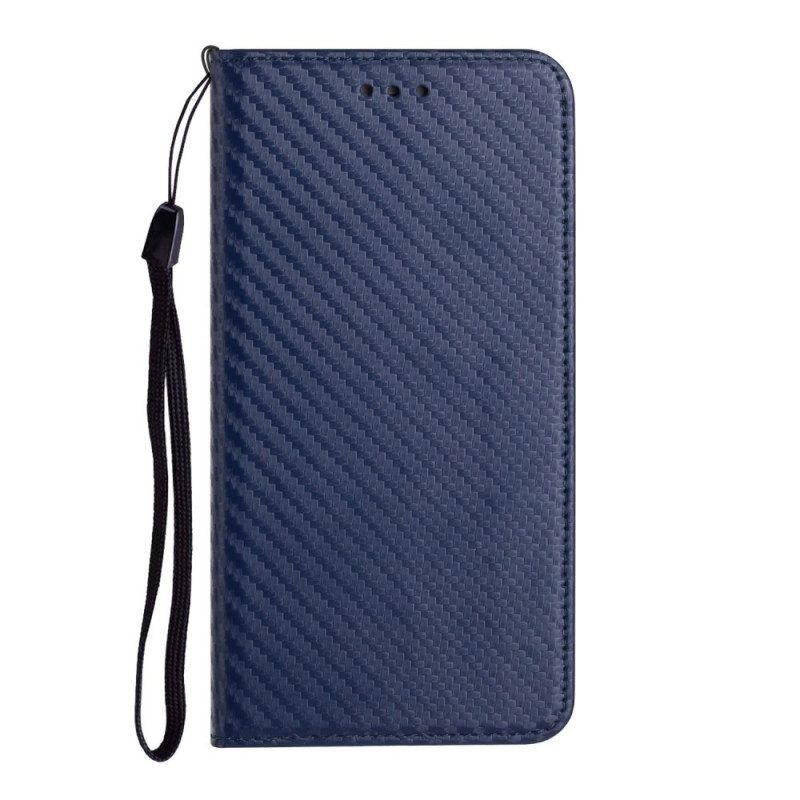 Bescherming Hoesje voor Xiaomi Redmi Note 11 Pro Plus 5G Met Ketting Folio-hoesje Band Van Koolstofvezel