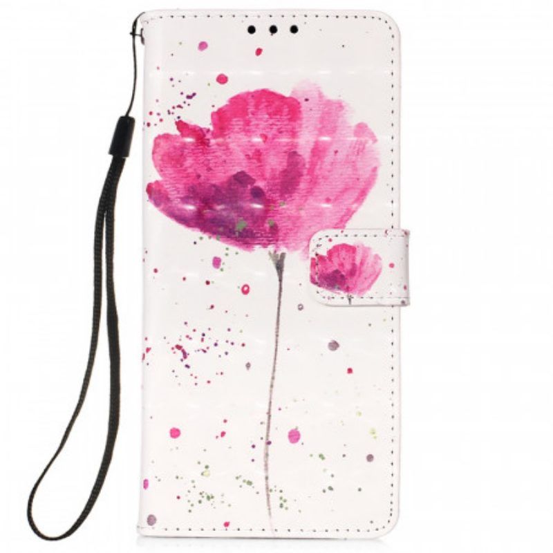 Hoesje Leren Hoesje voor Xiaomi Redmi Note 11 Pro Plus 5G Aquarel Papaver