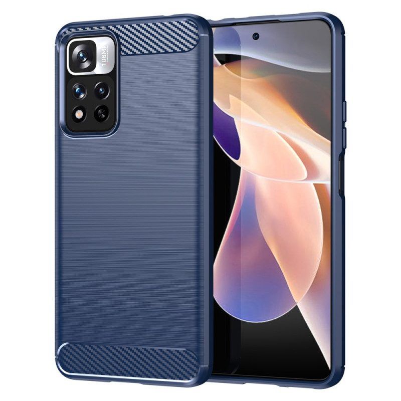 Hoesje voor Xiaomi Redmi Note 11 Pro Plus 5G Geborstelde Koolstofvezel