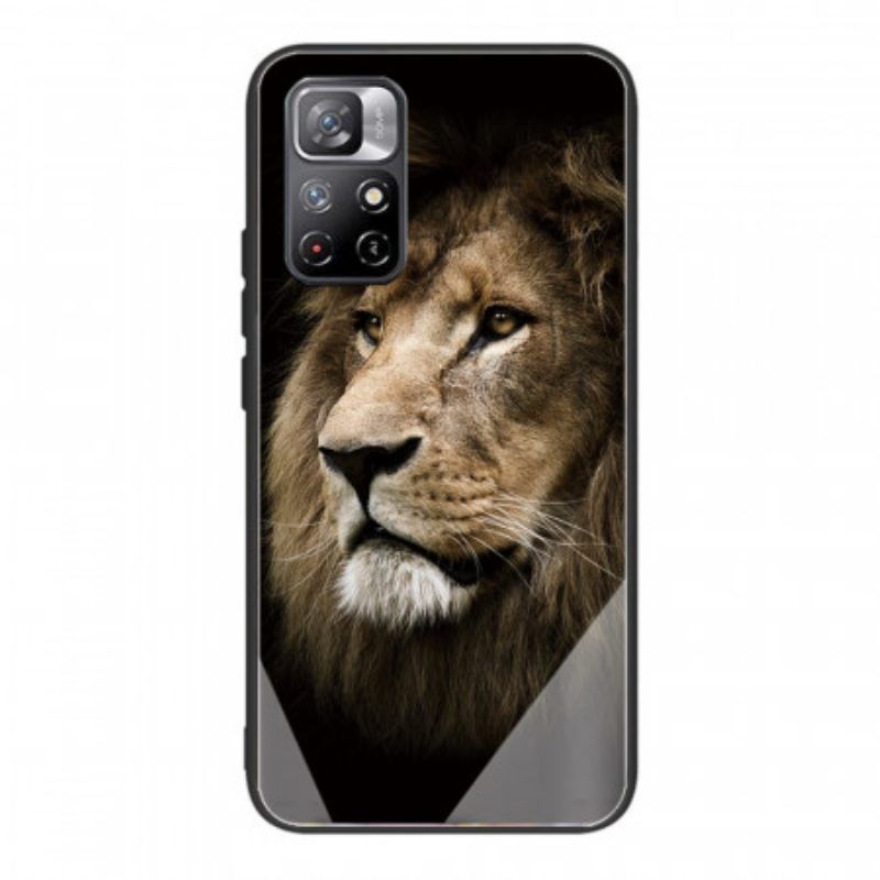 Hoesje voor Xiaomi Redmi Note 11 Pro Plus 5G Leeuwenkop Van Gehard Glas