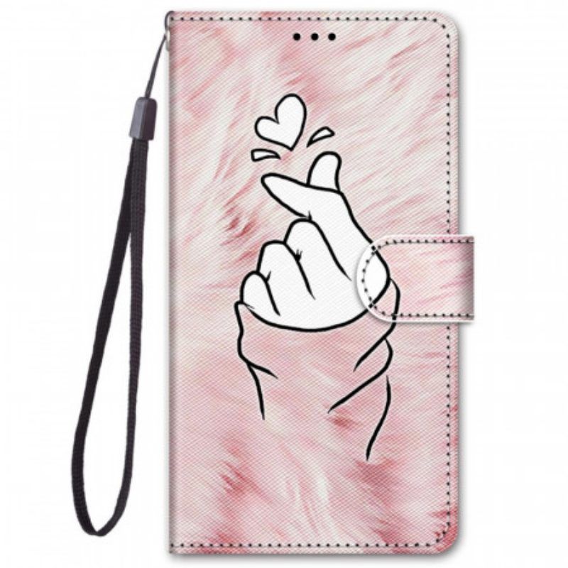 Leren Hoesje voor Xiaomi Redmi Note 11 Pro Plus 5G Vinger Hart