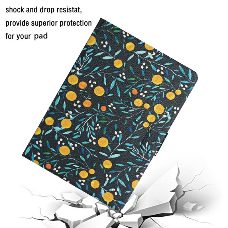 Bescherming Hoesje iPad Pro 10.5" Geel Grijs Bloemen
