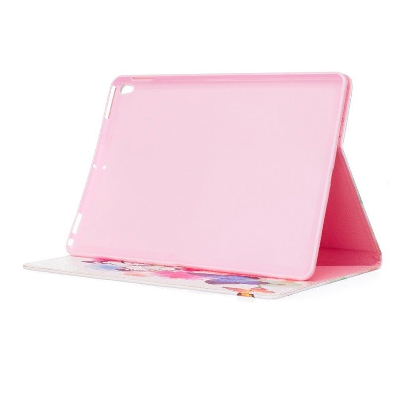 Leren Hoesje iPad Pro 10.5" Geschilderde Vlinders En Bloemen