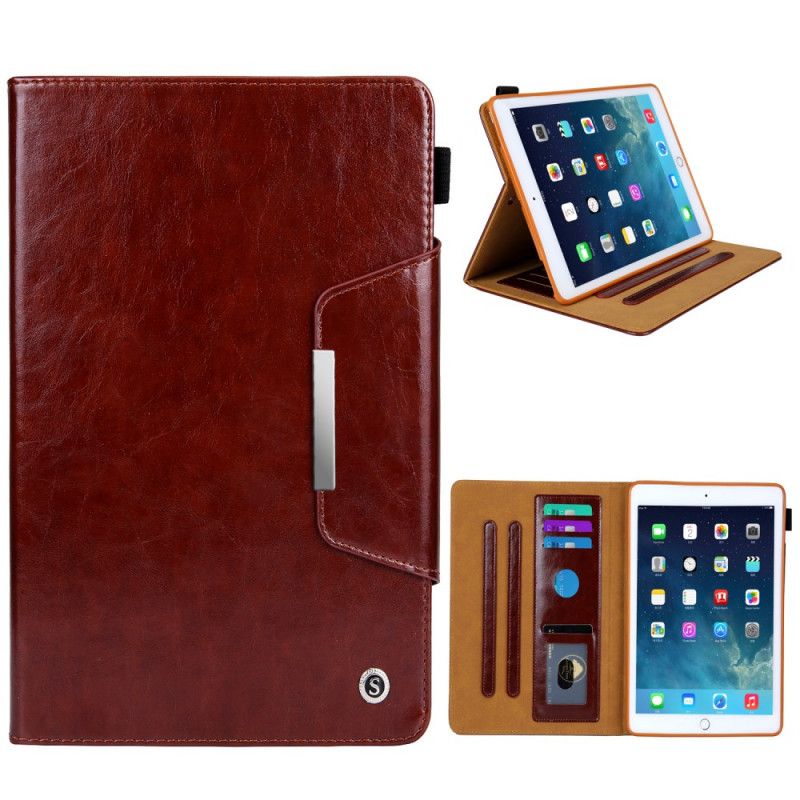 Leren Hoesje iPad Pro 10.5" Rood Zwart Telefoonhoesje Zilveren Sluiting