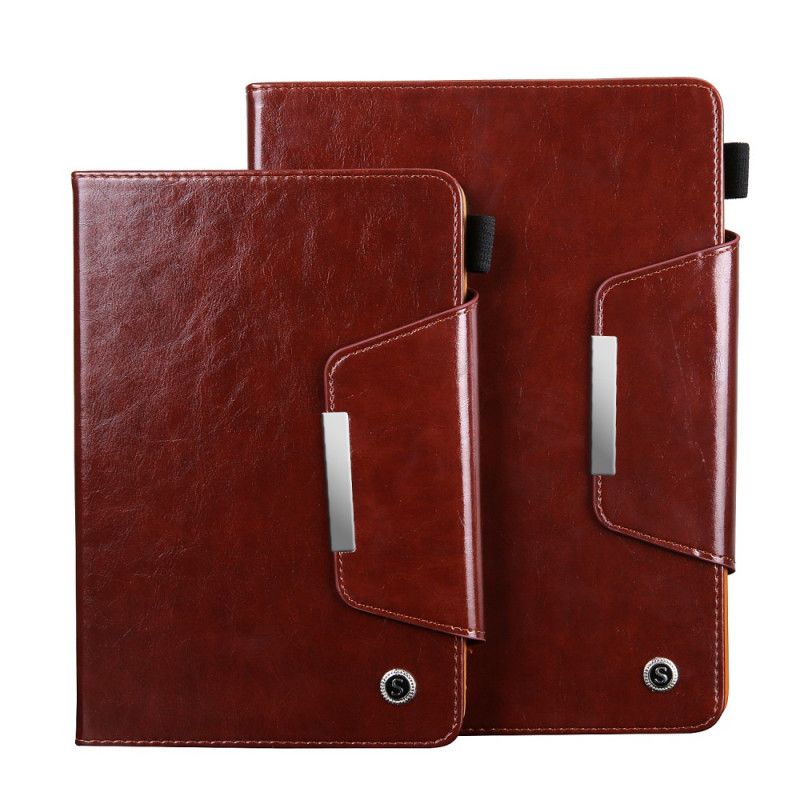 Leren Hoesje iPad Pro 10.5" Rood Zwart Telefoonhoesje Zilveren Sluiting