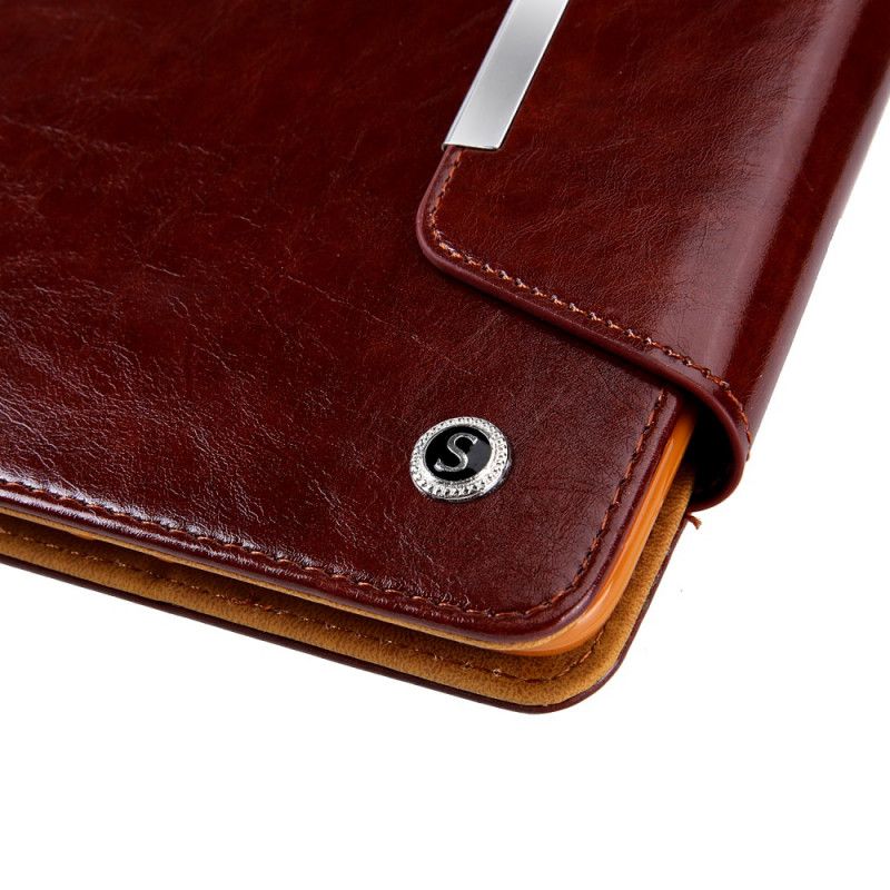 Leren Hoesje iPad Pro 10.5" Rood Zwart Telefoonhoesje Zilveren Sluiting