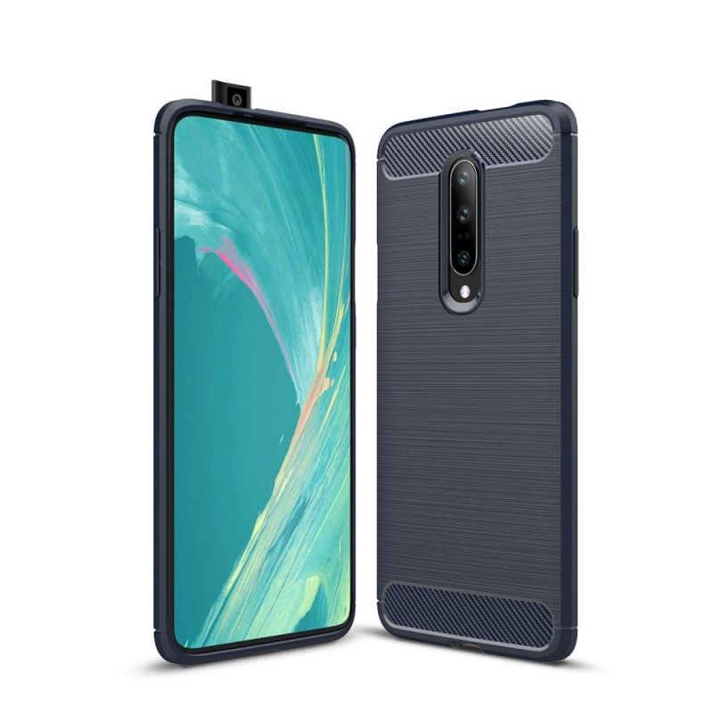 Case Hoesje OnePlus 7 Pro Rood Zwart Telefoonhoesje Geborsteld Koolstofvezel