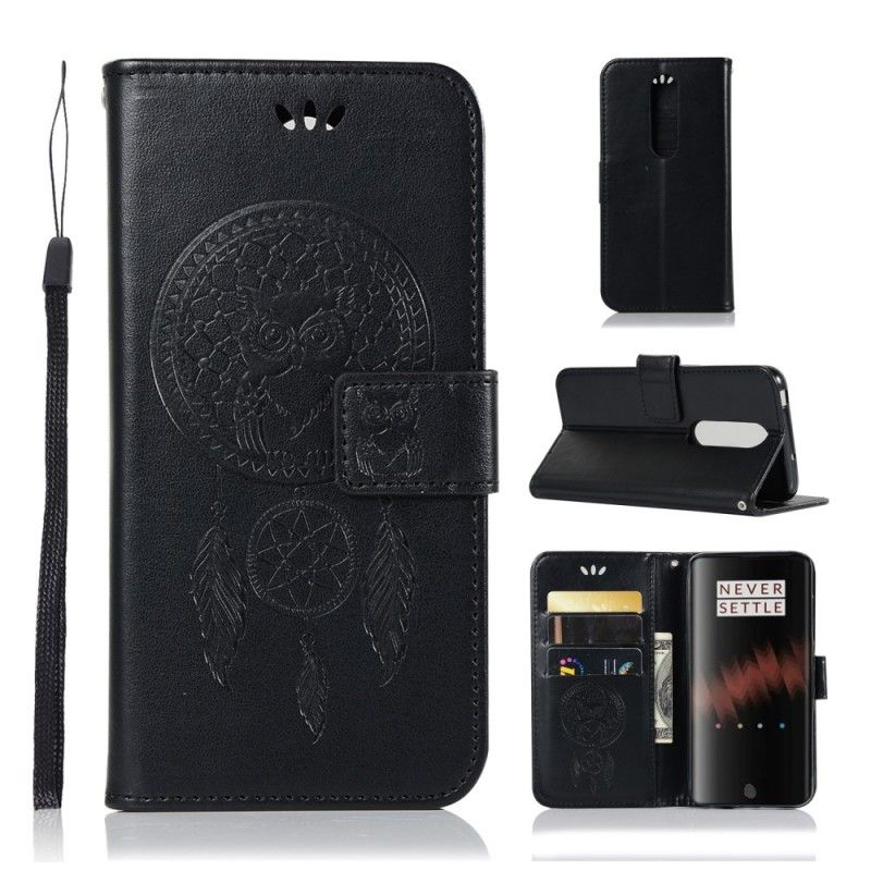 Flip Case Leren OnePlus 7 Pro Dromerige Uil