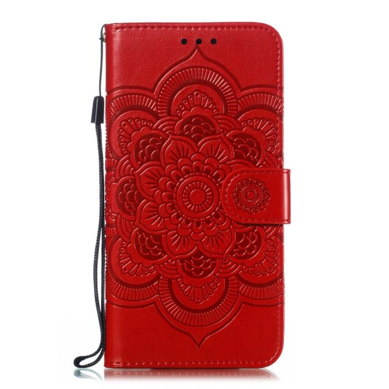 Flip Case Leren OnePlus 7 Pro Grijs Zwart Hele Mandala