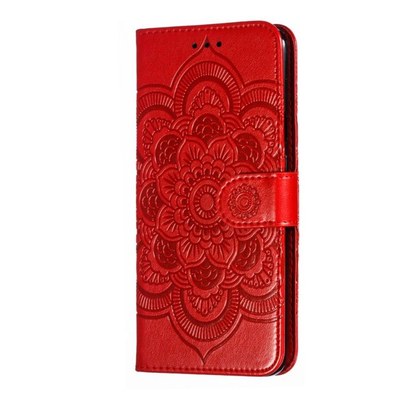 Flip Case Leren OnePlus 7 Pro Grijs Zwart Hele Mandala