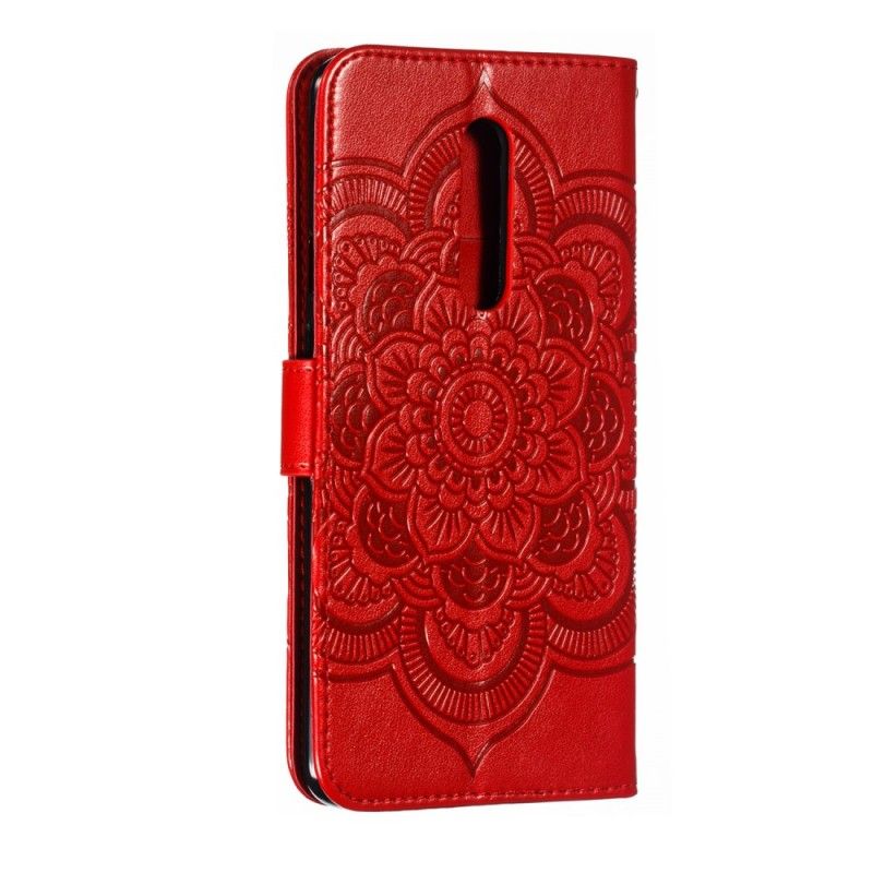 Flip Case Leren OnePlus 7 Pro Grijs Zwart Hele Mandala