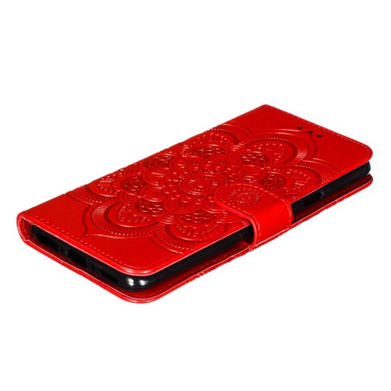 Flip Case Leren OnePlus 7 Pro Grijs Zwart Hele Mandala