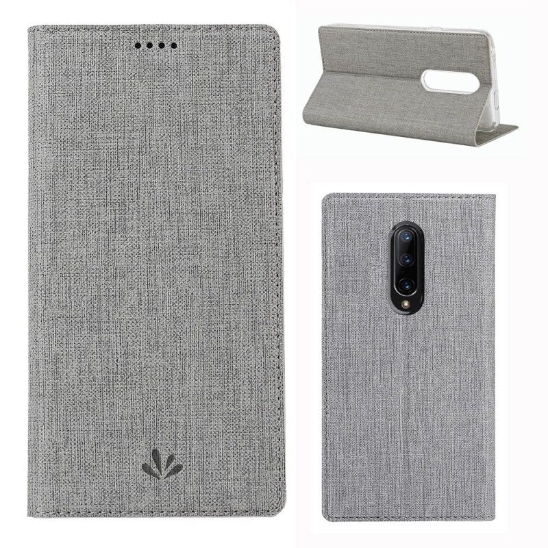 Folio-hoesje OnePlus 7 Pro Grijs Zwart Gestructureerd