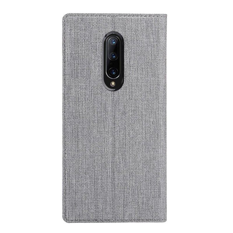 Folio-hoesje OnePlus 7 Pro Grijs Zwart Gestructureerd