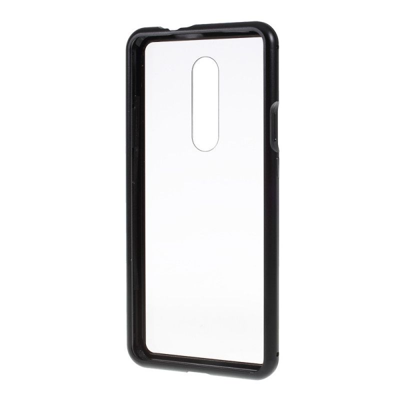 Folio-hoesje OnePlus 7 Pro Rood Zwart Transparant Afneembaar