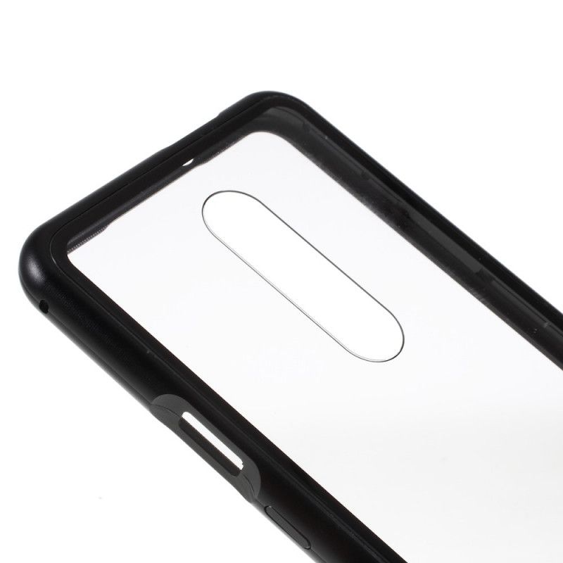 Folio-hoesje OnePlus 7 Pro Rood Zwart Transparant Afneembaar