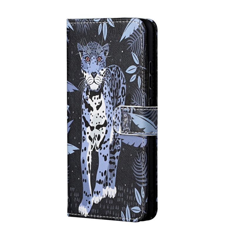 Bescherming Hoesje Honor 10X Lite Telefoonhoesje Luipaard Met String