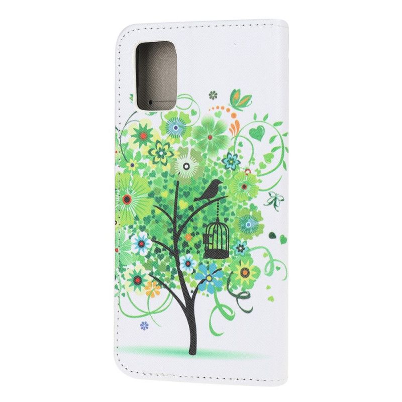 Flip Case Leren Honor 10X Lite Groen Bloeiende Boom