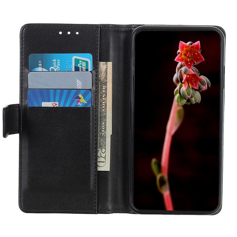 Flip Case Leren Honor 10X Lite Magenta Zwart Splitleder Stijl