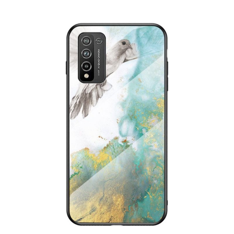 Hoesje Honor 10X Lite Wit Zwart Premium Kleur Gehard Glas