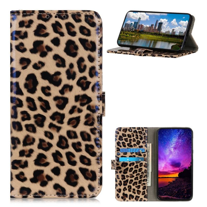 Leren Hoesje Honor 10X Lite Eenvoudige Luipaard