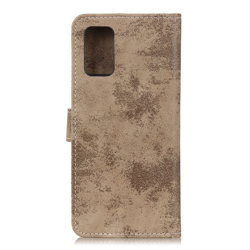 Leren Hoesje voor Honor 10X Lite Magenta Grijs Vintage Kunstleer