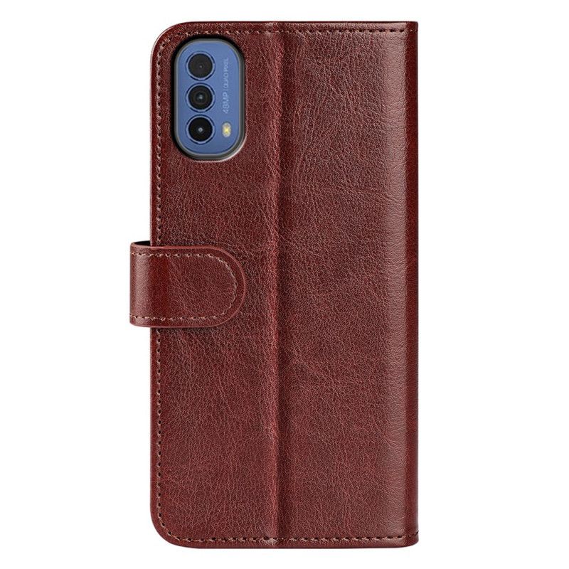 Bescherming Hoesje Moto E20 / E30 / E40 Ontwerp Met Leereffect