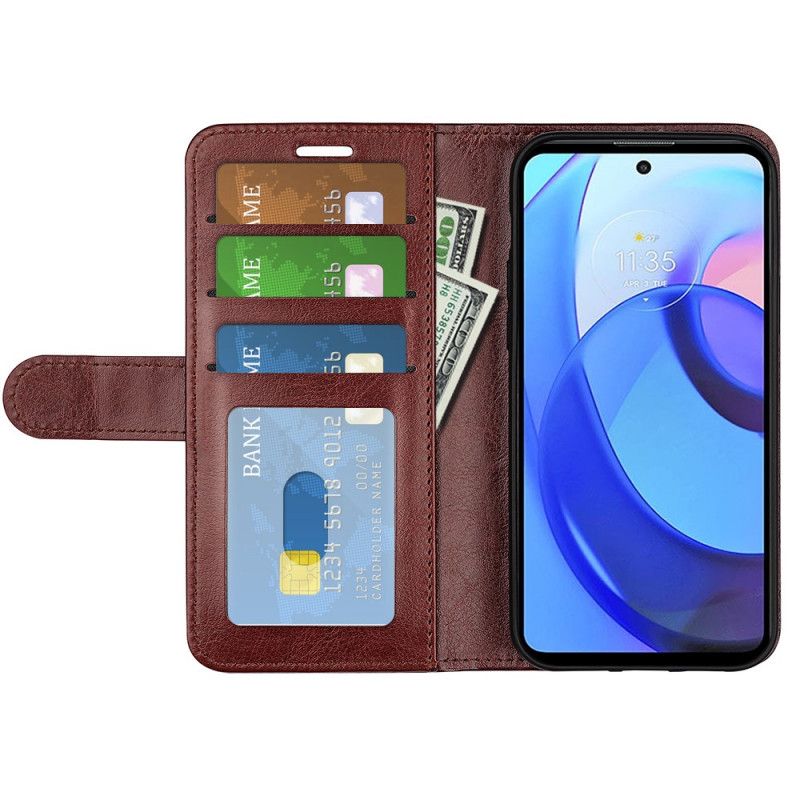 Bescherming Hoesje Moto E20 / E30 / E40 Ontwerp Met Leereffect