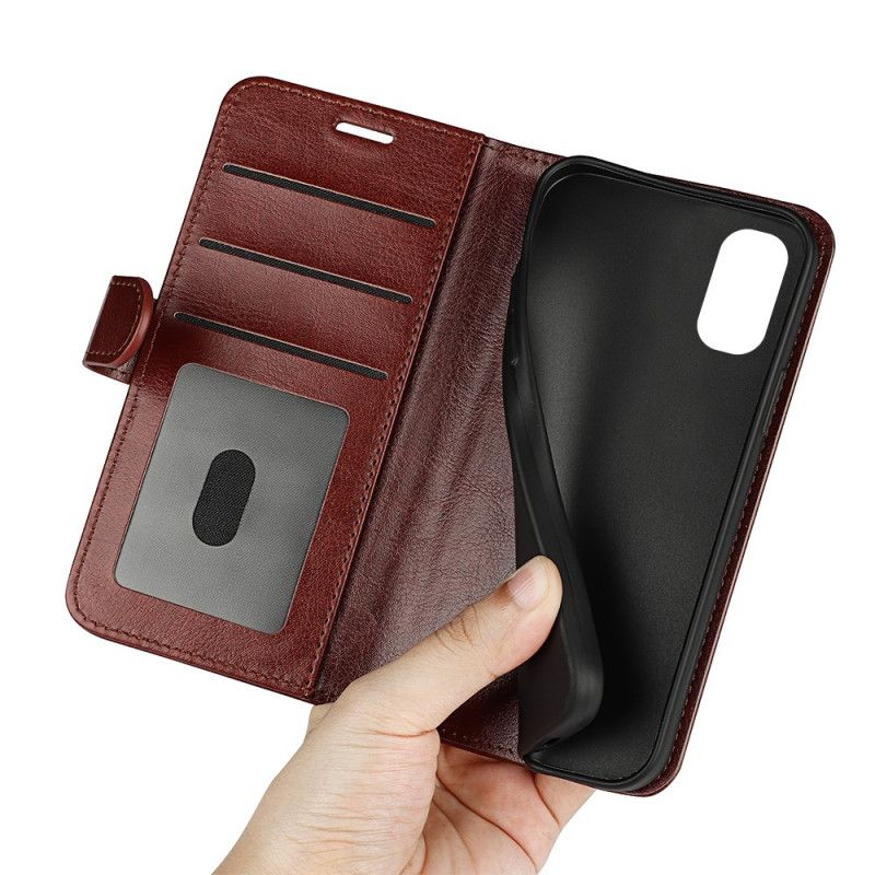 Bescherming Hoesje Moto E20 / E30 / E40 Ontwerp Met Leereffect