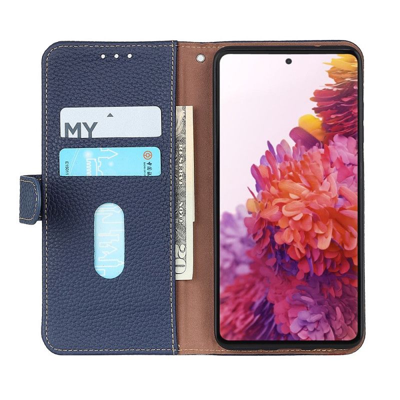Flip Case Leren Moto E20 / E30 / E40 Echt Leer Lychee Khazneh