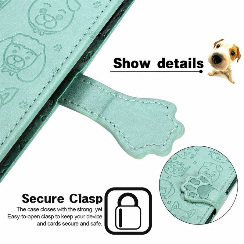 Flip Case Leren Moto E20 / E30 / E40 Geanimeerde Dieren