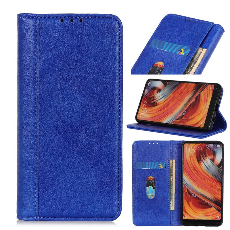 Folio-hoesje Moto E20 / E30 / E40 Elegantie Split Litchi Leer