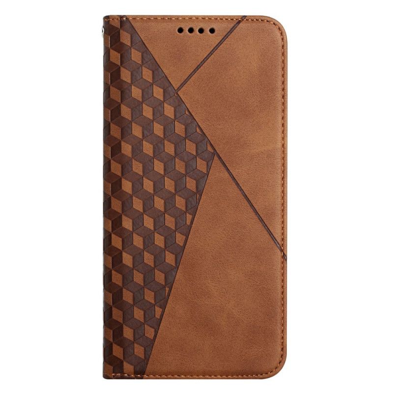 Folio-hoesje Moto E20 / E30 / E40 Geo-leereffect Bescherming Hoesje