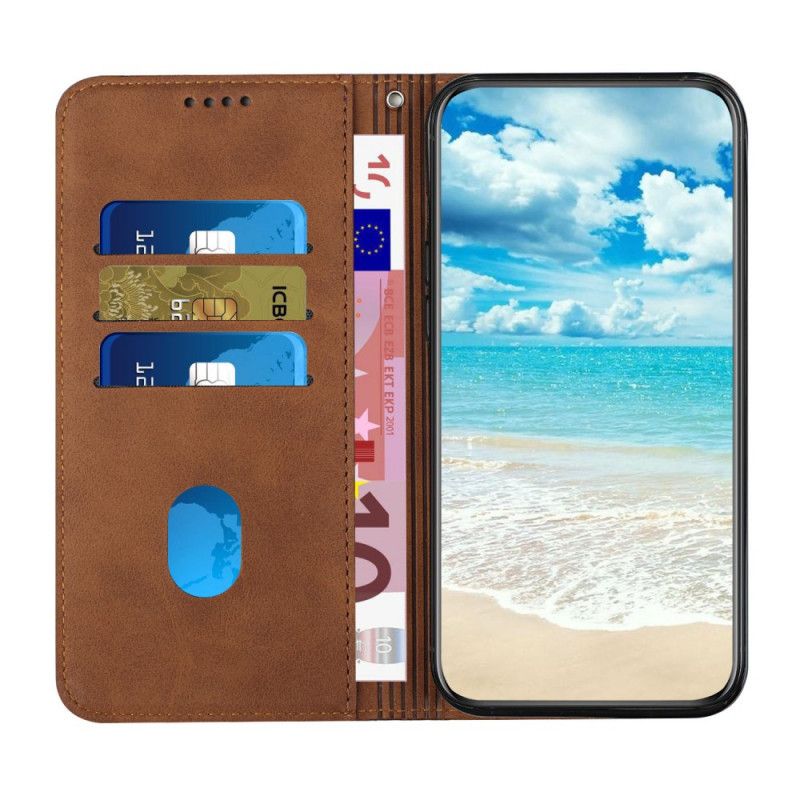 Folio-hoesje Moto E20 / E30 / E40 Geo-leereffect Bescherming Hoesje