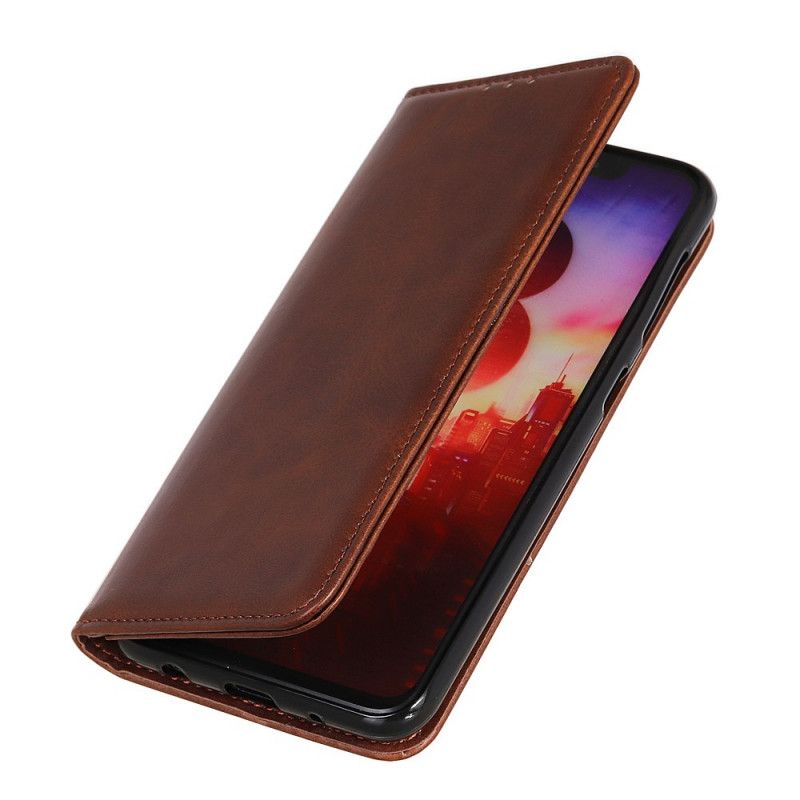 Folio-hoesje Moto E20 / E30 / E40 Splitlederen Elegantie